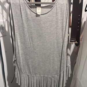 We The Free Light Gray Tank Top with Pleated Hem
